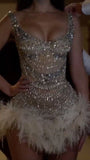 Unique Sheath Square Neck Champagne Sequin Formal Homecoming Dresses 8th Grad Dance Graduation Dress Short Hoco Dresses HZ1121