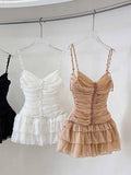 Cute Sheath Spaghetti Straps White Chiffon Short Formal 8th Grade Homecoming Dresses Middle School Cocktail Dress Hoco Outfits HZ1121