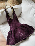 Cute Ball Gown Halter Grape Sequin Formal Homecoming Dresses 8th Grad Dance Graduation Dress Short Hoco Dresses HZ1121