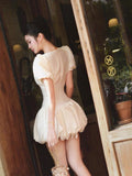 Cute Ball Gown Square Neck Satin Formal Homecoming Dresses 8th Grad Dance Graduation Dress Short Hoco Dresses HZ1121