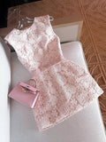 Elegant A line Scoop Lace Short White Mini Formal 8th Grade Homecoming Dresses Middle School Cocktail Dress Hoco Outfits HZ1121