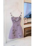 Cute Ball Gown Spaghetti Straps Light Grape Formal Homecoming Dresses 8th Grad Dance Graduation Dress Short Hoco Dresses HZ1121