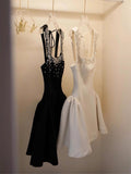 Cute Ball Gown Square Little Black Dress Short Mini Formal 8th Grade Homecoming Dresses Middle School Cocktail Dress Hoco Outfits HZ1121