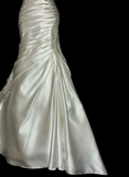 Retro Bridal Dress Mermaid Sweetheart Ivory Satin Long Wedding Dress Retro Wedding Dresses Modest Wedding Gowns HZ1121