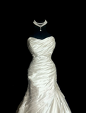 Retro Bridal Dress Mermaid Sweetheart Ivory Satin Long Wedding Dress Retro Wedding Dresses Modest Wedding Gowns HZ1121
