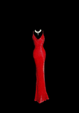 Vintage Mermaid Spaghetti Straps Red Sequin Long Prom Dresses Party Dress 18th Birthday Outfits Graduation Dresses HZ1121