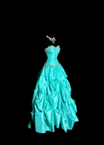 Vintage Ball Gown Sweetheart Blue Taffeta Long Puffy Skirt Long Prom Dresses Party Dress 21st Birthday Outfits Graduation Dresses HZ1121