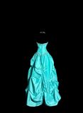 Vintage Ball Gown Sweetheart Blue Taffeta Long Puffy Skirt Long Prom Dresses Party Dress 21st Birthday Outfits Graduation Dresses HZ1121