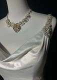 Princess Bridal Dress Mermaid Spaghetti Straps Satin White Beads Long Wedding Dress Retro Wedding Dresses Modest Wedding Gowns HZ1121