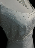Vintage Bridal Dress A Line Spaghetti Straps Satin White Beads Long Wedding Dress Retro Wedding Dresses Modest Wedding Gowns HZ1121