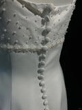 Vintage Bridal Dress A Line Spaghetti Straps Satin White Beads Long Wedding Dress Retro Wedding Dresses Modest Wedding Gowns HZ1121