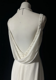 Vintage Bridal Dress Mermaid Spaghetti Straps Backless Chiffon White Beads Long Wedding Dress Retro Wedding Dresses Modest Wedding Gowns HZ1121