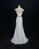 Vintage Bridal Dress Mermaid Sweetheart Backless Chiffon White Lace Long Wedding Dress Retro Wedding Dresses Modest Wedding Gowns HZ1121