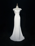 Vintage Bridal Dress Mermaid Sweetheart Backless Chiffon White Lace Long Wedding Dress Retro Wedding Dresses Modest Wedding Gowns HZ1121