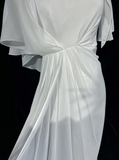 Vintage Bridal Dress Mermaid Square Neck Chiffon White Long Wedding Dress Retro Wedding Dresses Modest Wedding Gowns HZ1121