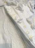 Vintage Bridal Dress Mermaid One Shoulder Chiffon White Long Wedding Dress Retro Wedding Dresses Modest Wedding Gowns HZ1121