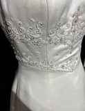 Vintage Bridal Dress A line Strapless Satin White Long Wedding Dress Retro Wedding Dresses Modest Wedding Gowns HZ1121