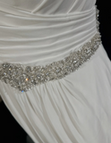 Vintage Bridal Dress A line Sweetheart Chiffon Silver Beads White Long Wedding Dress Retro Wedding Dresses Modest Wedding Gowns HZ1121