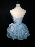 Cute Ball Gown Sweetheart Light Sky Blue Mini Short Formal Homecoming Dresses Party Short Prom Dress Hoco Dresses HZ1121