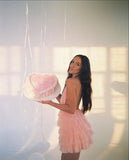 Cute A line Halter Pink Tulle Backless Formal Homecoming Dresses 8th Grad Dance Graduation Dress Short Birthday Outfits Hoco Dresses HZ1121