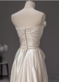 Elegant Satin Mermaid Wedding Dress Sleeveless Simple Bridal Gown HZ1121