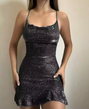 Sexy Sheath Halter Sequin Tight Grape Formal Homecoming Dresses 8th Grad Dance Graduation Dress Short Birthday Outfits Hoco Dresses HZ1121