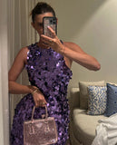 Sexy Sheath Scoop Grape Sequin Formal Tight Homecoming Dresses High School Graduation Dress Short Dresses Party Night Chic Club Birthday Outfits HZ1121