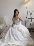 Classic White Strapless Ball Gown Elegant Quinceanera Dress Formal Evening Dress HZ1121