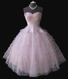 Pretty Ball Gown Sweetheart Pink Tulle Formal 8th Grade Homecoming Dresses Summer Middle School Hoco Dress 6th Grade Graduation Outfits HZ1121