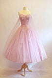 Vintage Ball Gown Sweetheart Tulle Pink Formal 8th Grade Homecoming Dresses Summer Middle School Hoco Dress 6th Grade Graduation Outfits HZ1121