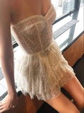 Pretty A line Sweetheart Sequin Short Formal 8th Grade Homecoming Dresses Summer Middle School Hoco Dress 6th Grade Graduation Outfits HZ1121