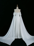 Pretty Wedding Dress A line Off The Shoulder Short Sleeves White Long Wedding Dresses Bridal Gowns Brides Gown HZ1121