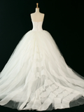 Elegant Wedding Dress Ball Gown Strapless Sleeveless Ivory Summer Long Wedding Dresses Bride Dress Bridal Gowns HZ1121