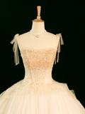 Elegant Wedding Dress Ball Gown Straps Sleeveless Ivory Tulle Summer Long Wedding Dresses Bride Dress Bridal Gowns HZ1121