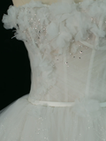 Pretty Wedding Dress Ball Gown Strapless White Sleeveless Tulle Long Vintage Wedding Dresses Bridal Gowns Brides Gown HZ1121