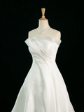Elegant Wedding Dress Ball Gown Strapless Sleeveless White Summer Long Wedding Dresses Bride Dress Bridal Gowns HZ1121