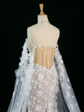 Pretty Wedding Dress Mermaid Off The Shoulder White Long Sleeves Lace Long Vintage Wedding Dresses Bridal Gowns Brides Gown HZ1121