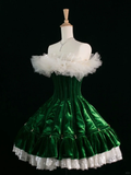 Cute Ball Gown Strapless Dark Green Short Velvet Formal 8th Grade Homecoming Dresses Summer Middle School Hoco Dress Homecoming Outfits HZ1121