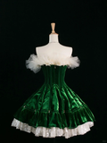 Cute Ball Gown Strapless Dark Green Short Velvet Formal 8th Grade Homecoming Dresses Summer Middle School Hoco Dress Homecoming Outfits HZ1121