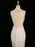 Pretty Wedding Dress Mermaid V Neck Sleeveless Lace Long Vintage Wedding Dresses Bridal Gowns Brides Gown HZ1121