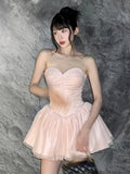 Cute Ball Gown Sweetheart Pink Lace Short Summer Homecoming Dress Hoco Dress Birthday Outfit 21st Birthday Mini Party Dresses HZ1121
