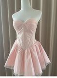 Pretty Ball Gown Sweetheart Pink Lace Short Summer Homecoming Dress Hoco Dress Birthday Outfit 21st Birthday Mini Party Dresses HZ1121