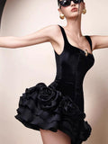 Pretty Sheath Square Black Velvet Short Formal 8th Grade Homecoming Dresses Summer Middle School Hoco Dress Homecoming Outfits HZ1121