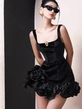 Pretty Sheath Square Black Velvet Short Formal 8th Grade Homecoming Dresses Summer Middle School Hoco Dress Homecoming Outfits HZ1121