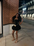 Pretty Sheath Square Neck Sleeveless Black Short Formal 8th Grade Homecoming Dresses Summer Middle School Hoco Dress Homecoming Outfits HZ1121