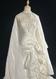 Vintage Wedding Dress 1950s 1940s Mermaid Spaghetti Straps Layers Ruffles White Satin Long Wedding Dresses Bridal Gowns Brides Gown HZ1121