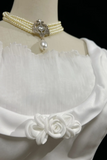 Vintage Wedding Dress 1950s 1940s Ball Gown Square Neck Lace White Long Wedding Dresses Bridal Gowns Brides Gown HZ1121