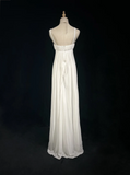 Vintage Wedding Dress 1950s 1940s A line Square Neck Chiffon White Long Wedding Dresses Bridal Gowns Brides Gown HZ1121