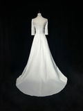 Vintage Wedding Dress 1950s 1940s Ball Gown Square Neck Satin White Long Wedding Dresses Bridal Gowns Brides Gown HZ1121