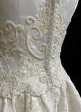 Vintage Wedding Dress 1950s 1940s Ball Gown V Neck Lace White Long Wedding Dresses Bridal Gowns Brides Gown HZ1121